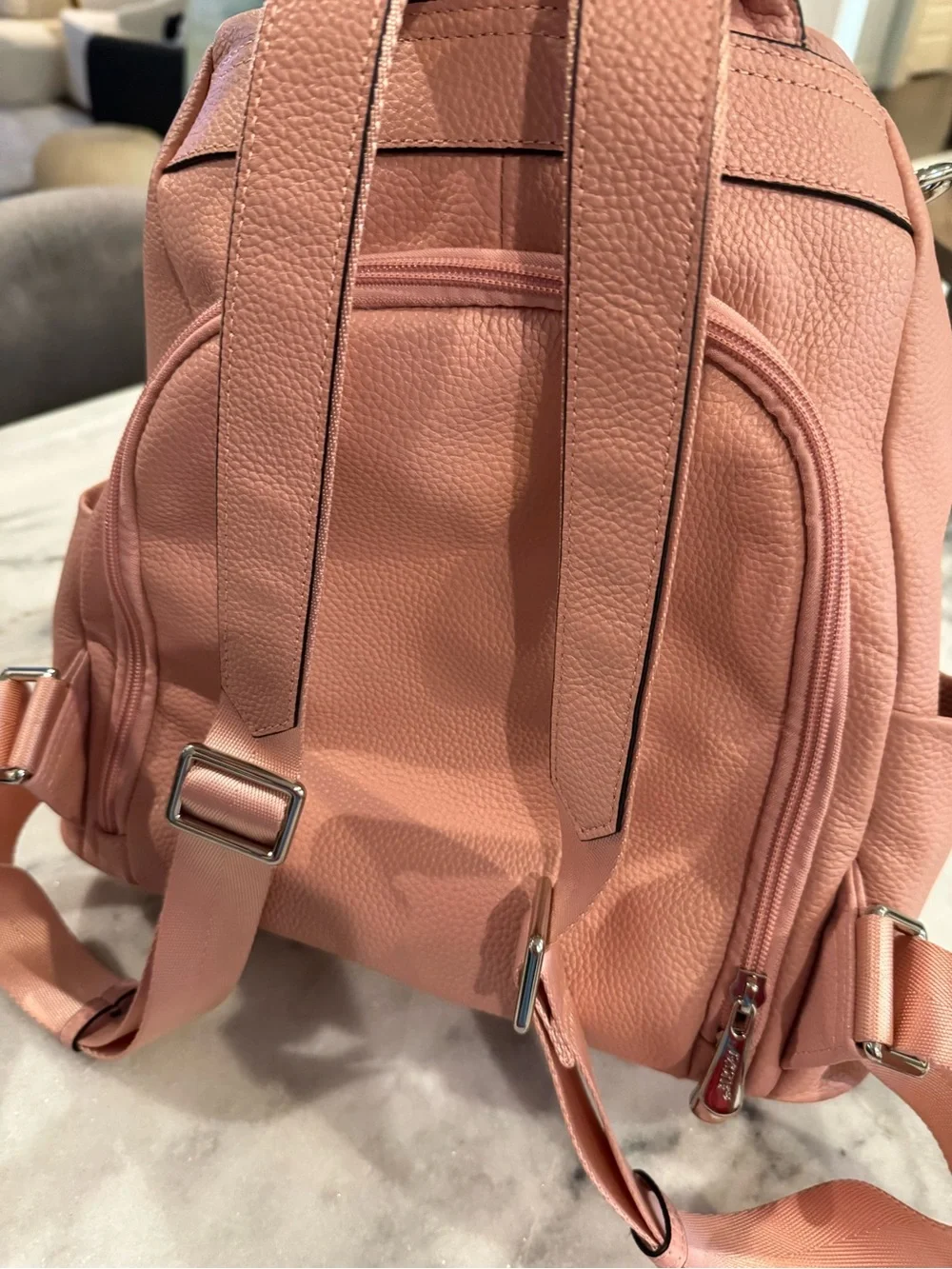 Antitheft Convertible Backpack Purse in Dusty Pink